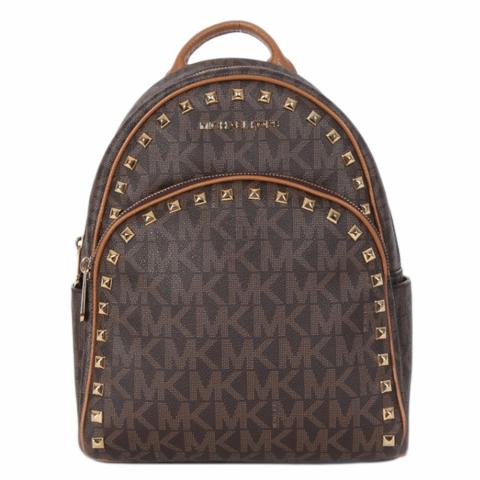 Sell Michael Kors Signature Studded Medium Abbey Backpack Brown HuntStreet