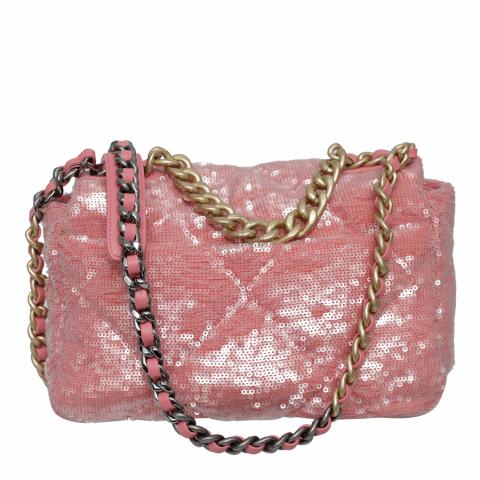 Chanel pink sequin online bag