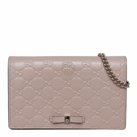 Sell Gucci GG Guccissima Bow Signature Wallet on Chain Dusty