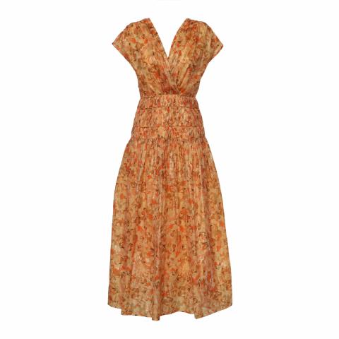 strapless open back dress Acler Online AU Utterby Maxi Dress, Fanta Orange Satin, V-Neck, AU6/US2 main image 1