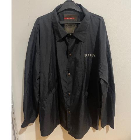 Sell Prada Vintage Logo Printed Button-Up Jacket - Black