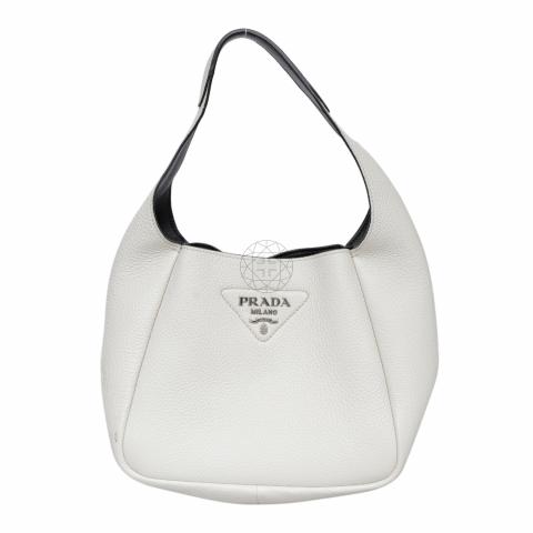 Sell Prada Daino Leather Hobo Bag Off White HuntStreet