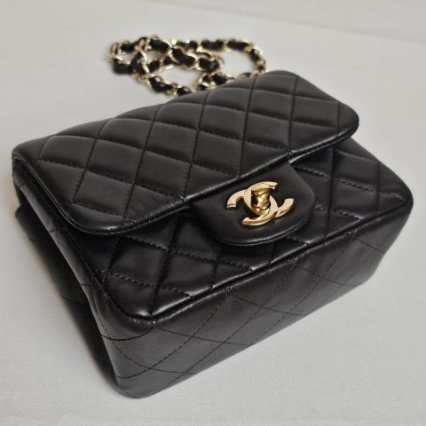 Sell Chanel Black Lambskin Mini Flap Bag GHW - Black