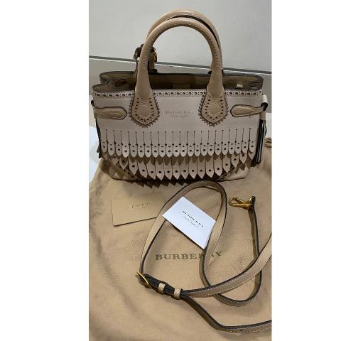 Sell Burberry The Small Banner with Brogue Detail Bag Brown Nude