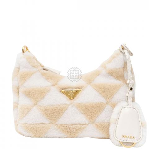 Sell Prada Re Edition Shearling Mini Bag Beige White