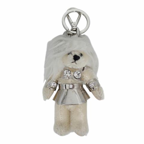 Sell Prada Metal Embellished Bear Charm Silver White