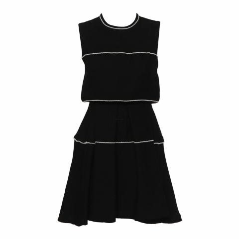 Sandro Black Pearl Embellished newest Layered Dress