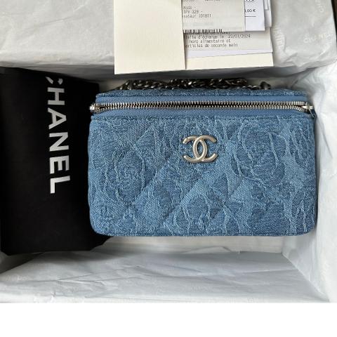 Sell Chanel Camellia Denim Vanity Bag with Heart Adjustable Chain