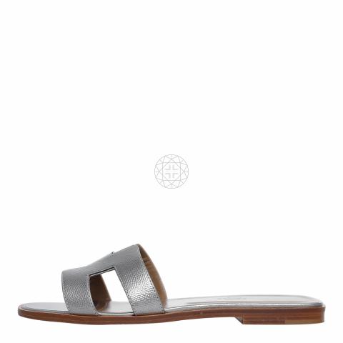 Hermes oran sale sandals silver