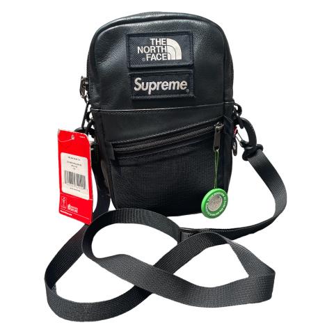 Supreme the north face cheap leather shoulder bag black