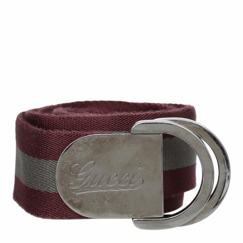 Sell Gucci Stripe Canvas Belt Red Silver HuntStreet