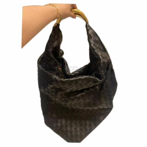 Sell Bottega Veneta Woven Foulard Shoulder Bag Black