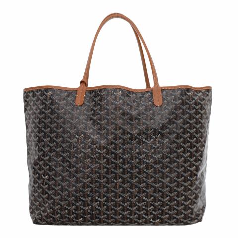 Goyard black cheap brown tote