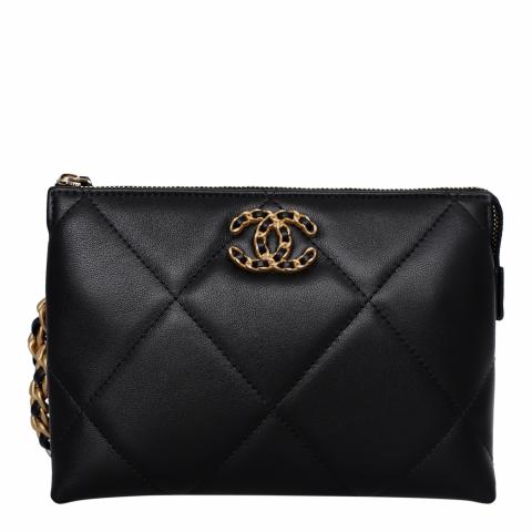 Sell Chanel C19 Mini Wristlet Pouch Black HuntStreet