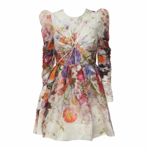 Sell Zimmermann Floral Printed Long Sleeve Dress - White/Multicolor |  HuntStreet.com