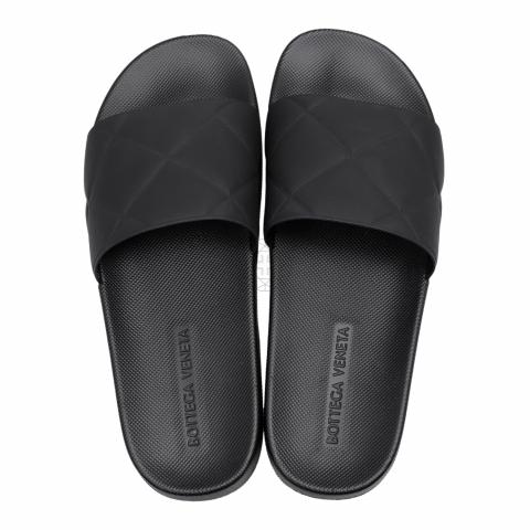 【BOTTEGA VENETA】Rubber Slide/追跡+関税+全国送料込み Sell Bottega Veneta Intrecciato Rubber Slides - Black