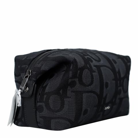 ☆国内未入荷 機能的 DIOR Toiletry Bag☆ Sell Christian Dior Maxi Dior Oblique Toiletry Bag - Black