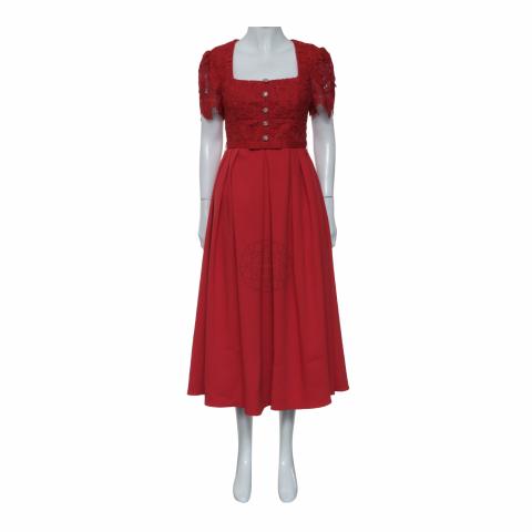knee length dresses for ladies Burgundy Lace Collared Midi Dress – self-portrait-US main image 1