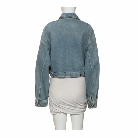 Sell Prada Denim Cropped Zip-Up Jacket - Light Blue
