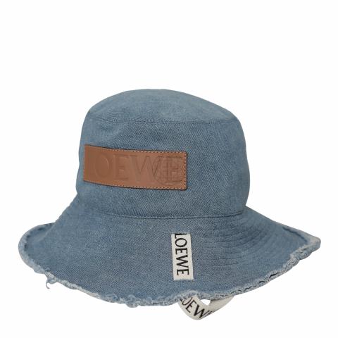 Sell Loewe Paula's Ibiza Denim Frayed Fisherman Bucket Hat - Blue 