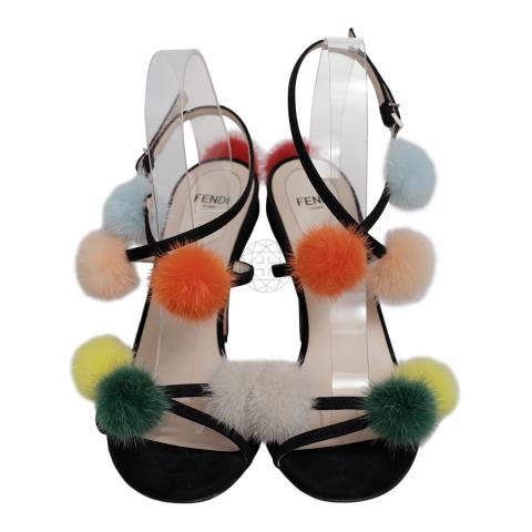 Fendi pom pom sales heels