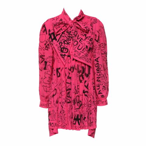 Sell Balenciaga Printed Long Sleeve Shirt Dress - Hot Pink | HuntStreet.com Sell Balenciaga Printed Long Sleeve Shirt Dress - Hot Pink | HuntStreet.com