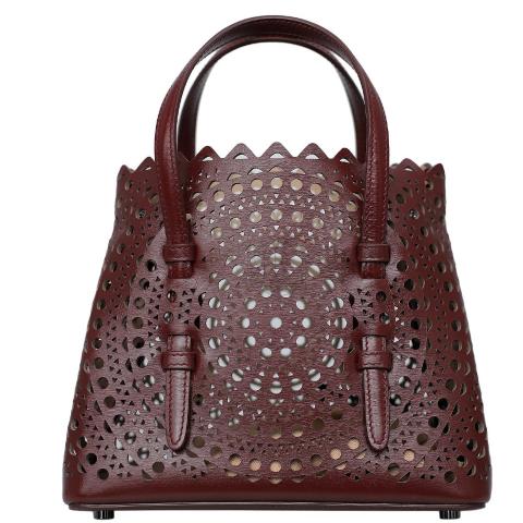 ハンドバッグ ALAIA MINA 20 LEATHER HANDBAG Le Mina 20 Vienne Wave leather tote bag in black - Alaia