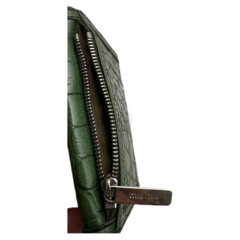 小物 miu miu leather wallet dark green Miu Miu Sage Matelassé Leather Cardholder in Green | Lyst
