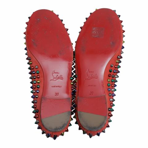 Sell Christian Louboutin Rolling Spikes Flats - Red | HuntStreet.com