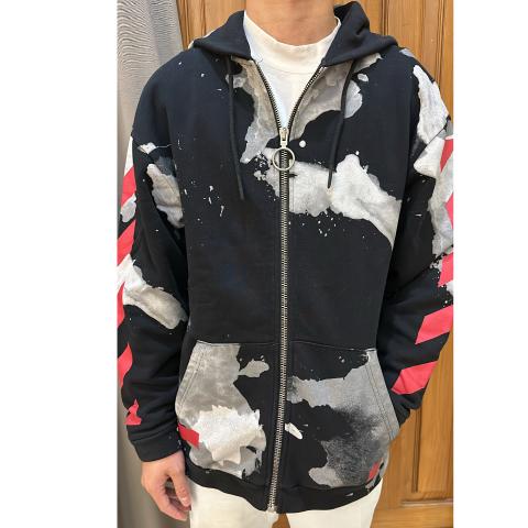 Sell Off White Liquid Zip Hoodie Black HuntStreet