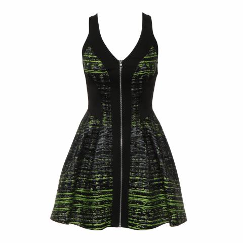 Sell Robert Rodriguez Zip-Up Sleeveless Dress - Black/Green | HuntStreet.com