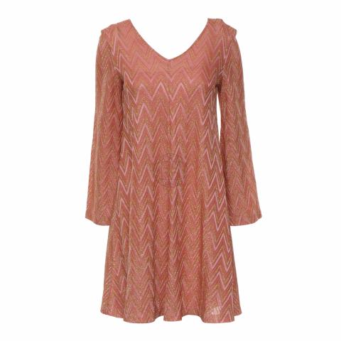 Sell M By Missoni Zig-Zag Glitter Flare Dress Pink