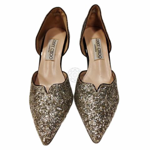 Jimmy Choo ESTHER グリッターフラットパンプス Choo Shoes Jimmy Choo Esther Flat Jimmy Choo Metallic 'Aurelie
