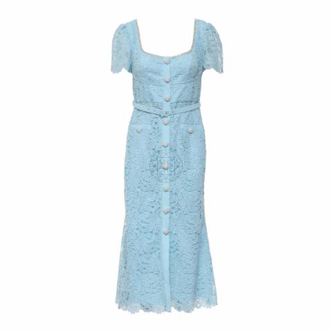 Sell Self Portrait Embellished Lace Diamante Midi Dress Blue
