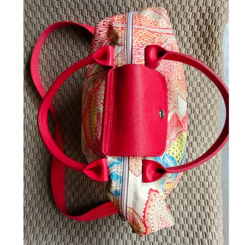 Sell Longchamp Medium Fleur Printed Le Pliage Bag Red/Multicolor