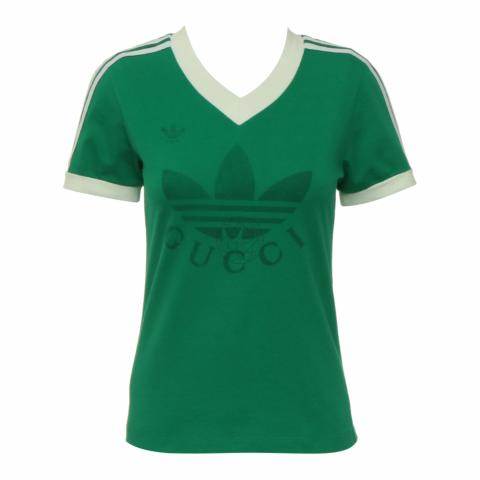 Sell Gucci x Adidas V-Neck Logo Shirt - Green | HuntStreet.com