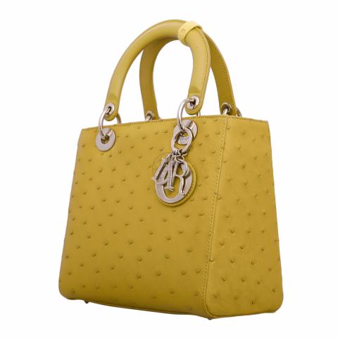 Sell Christian Dior Ostrich Medium Lady Dior Bag Yellow HuntStreet