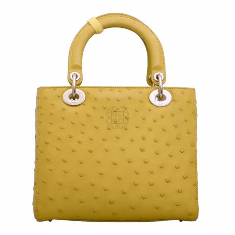 Sell Christian Dior Ostrich Medium Lady Dior Bag Yellow HuntStreet