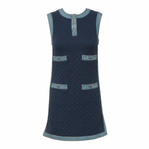 white christmas dresses Chanel Denim Dress Indigo E97 #36