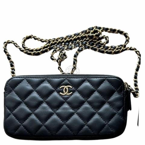 ◇ユニセックスで使えるSO BLACK◇『CHANEL』25C フォンホルダー SO BLACK♪ミニバッグとしても◎【CHANEL】25C フォンホルダー