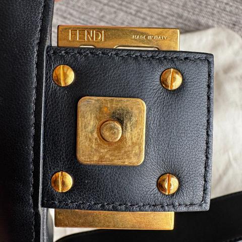 Sell Fendi FF Leather Baguette Bag Black - Main Image