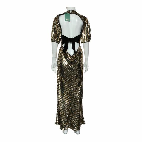 Sell Rixo Open-Back Sequin Dress - Gold | HuntStreet.com