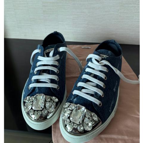 スニーカー MIU MIU Sneakers Blue 5E114ED7CF0008 Miu Miu Denim Sneakers | Blue | FARFETCH