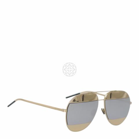 Dior split sunglasses gold on sale