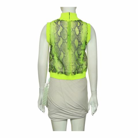 Sell Off-White Snakeskin Print Sleeveless Sheer Top - Neon Green |  HuntStreet.com