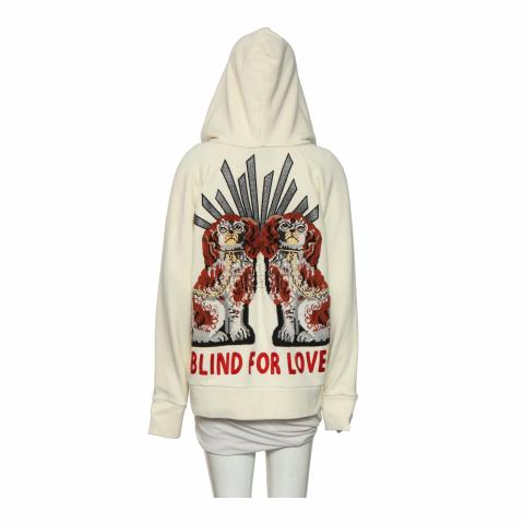 Sell Gucci Blind For Love Embroidered Back Hoodie Sweater Beige HuntStreet