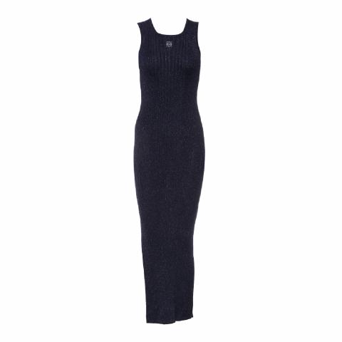 Sell Loewe Ribbed Lurex Dress - Dark Blue | HuntStreet.com