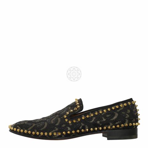 【送料&関税込】Christian Louboutin spikeasy Studs Loafers Dandelion Spikes - Loafers - Veau velours and spikes - Black