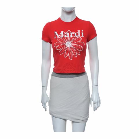 Sell Mardi Mercredi Flower Mardi Cropped T-Shirt - Red