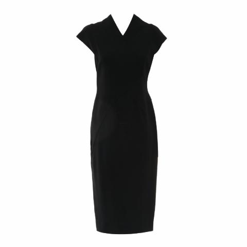 Sell Victoria Beckham V-Neck Sleeveless Dress - Black | HuntStreet.com